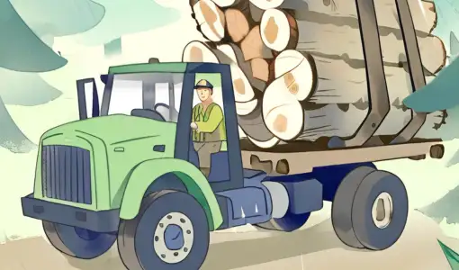 Dessin d'un chauffeur grumier